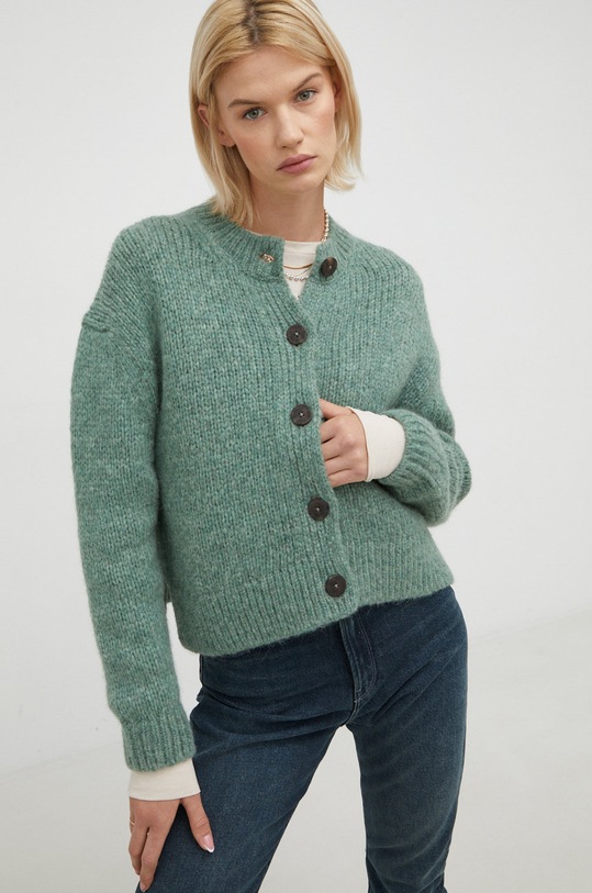 Marc O'Polo kardigan wełniany DENIM wełna zielony M48607761393