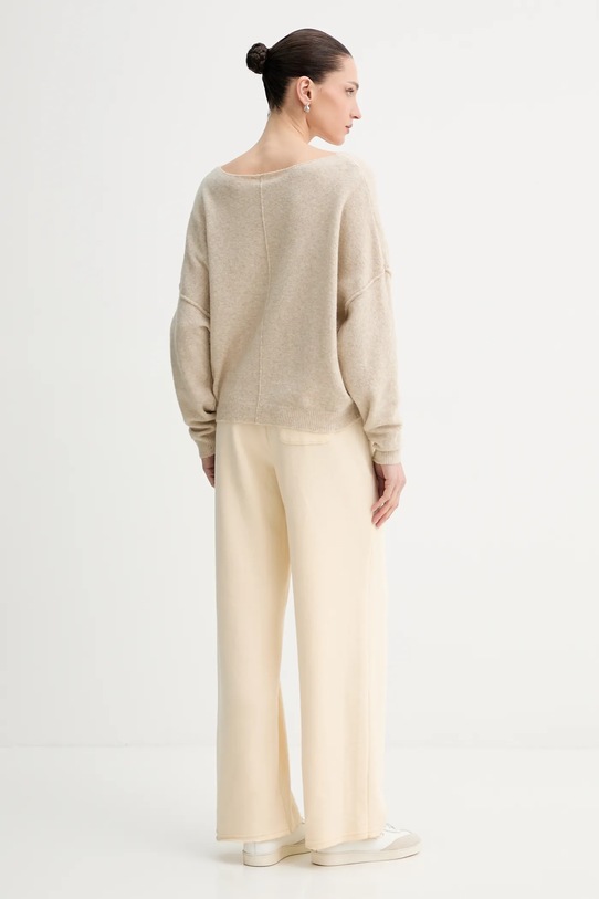 Odzież American Vintage sweter z domieszką wełny PULL ML COL BATEAU DAM225 beżowy