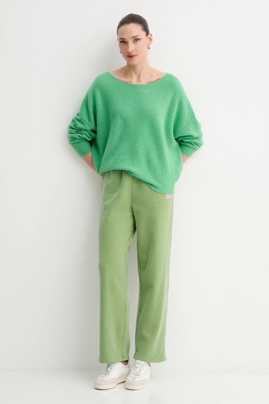 American Vintage sweter z domieszką wełny PULL ML COL BATEAU DAM225 zielony AA00