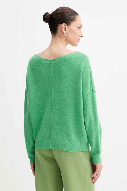 Odzież American Vintage sweter z domieszką wełny PULL ML COL BATEAU DAM225 zielony