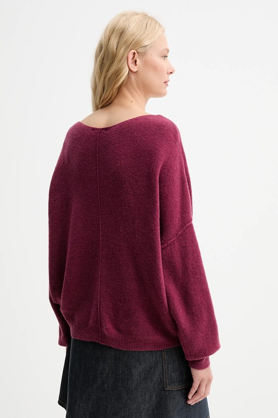 Odzież American Vintage sweter z domieszką wełny PULL ML COL BATEAU DAM225 bordowy