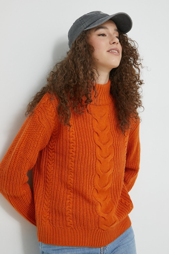 Vila sweter 14080352 pomarańczowy AA00