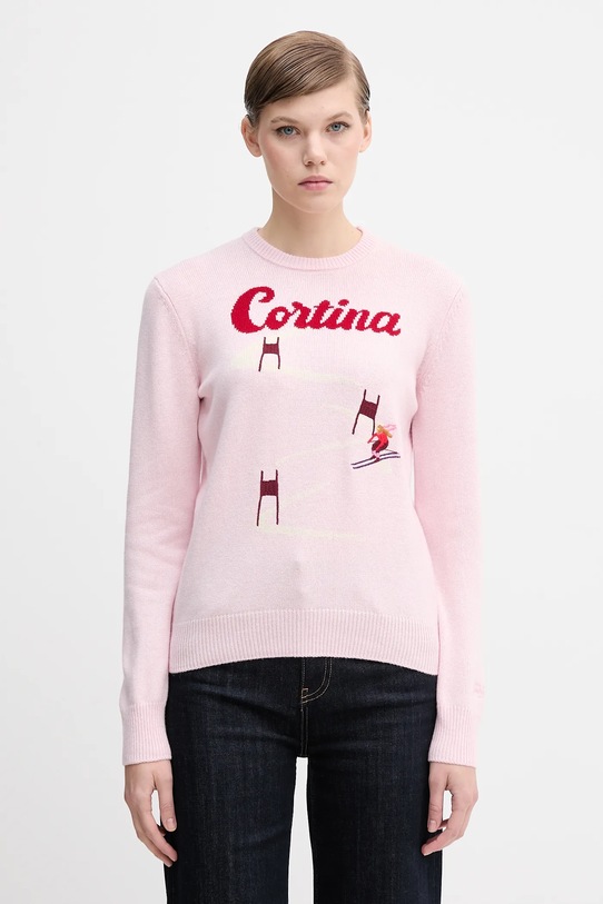 MC2 Saint Barth sweter wełniany okrągły różowy QUE0018