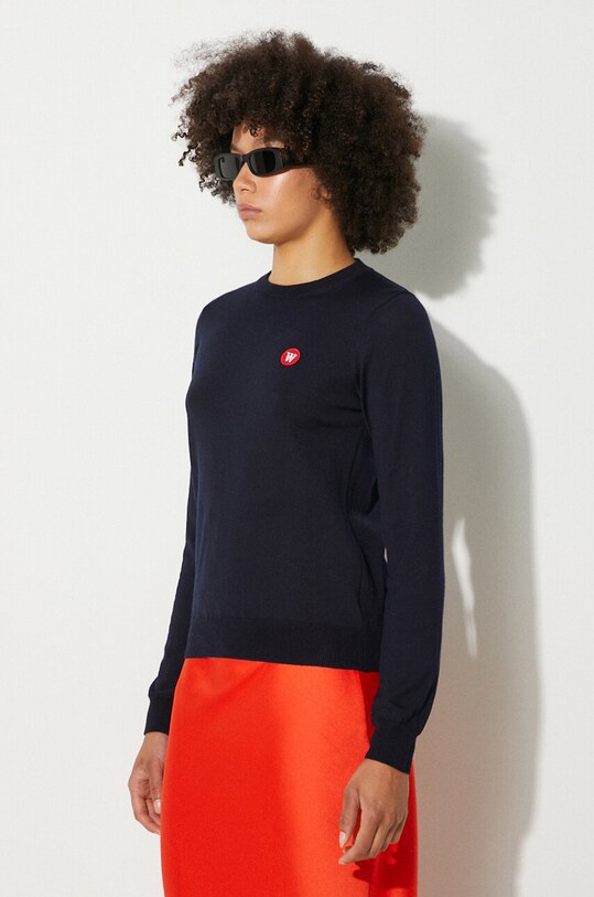 Wood Wood maglione in lana Lyn blu navy 10001006.4142