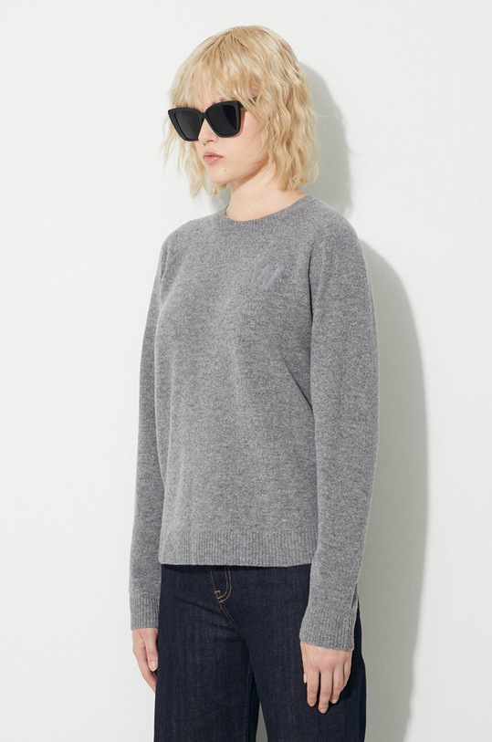 Vlněný svetr Wood Wood Asta Jambswool Jumper 10131010-4159 BLACK šedá 10131010.4159