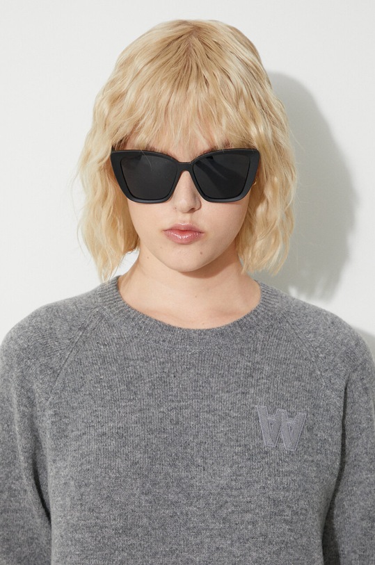 Vlněný svetr Wood Wood Asta Jambswool Jumper 10131010-4159 BLACK 10131010.4159 šedá