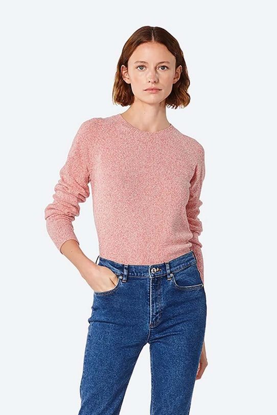 Svetr z vlněné směsi A.P.C. Pull Axelle WVBAF-F23040 ROSE VIF
