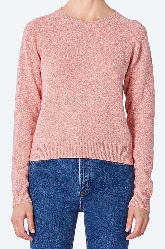 A.P.C. sweter z domieszką wełny Pull Axelle różowy WVBAF.F23040
