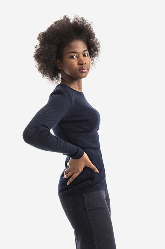 Vlněný svetr Norse Projects Siri Merino NW45.0182.7004 námořnická modř