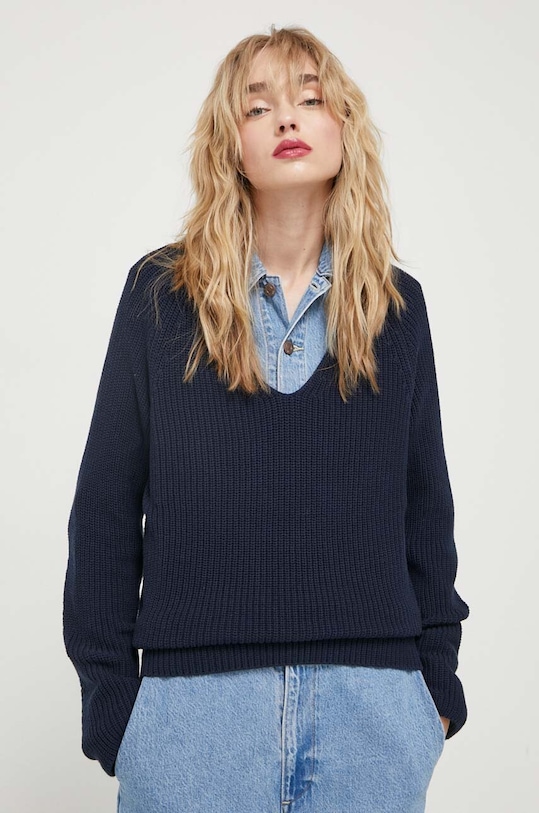 Bavlnený sveter Marc O'Polo bavlna tmavomodrá B01605960097
