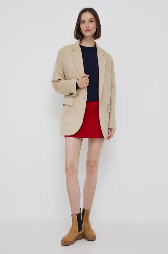 United Colors of Benetton sweter wełniany 1002D1K01.016. granatowy AA00