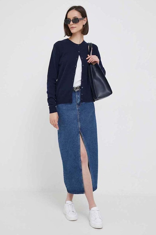 United Colors of Benetton kardigan wełniany 1002D5485.016 granatowy AA00