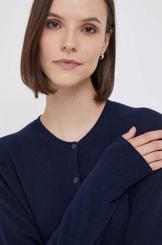 United Colors of Benetton kardigan wełniany granatowy 1002D5485.016