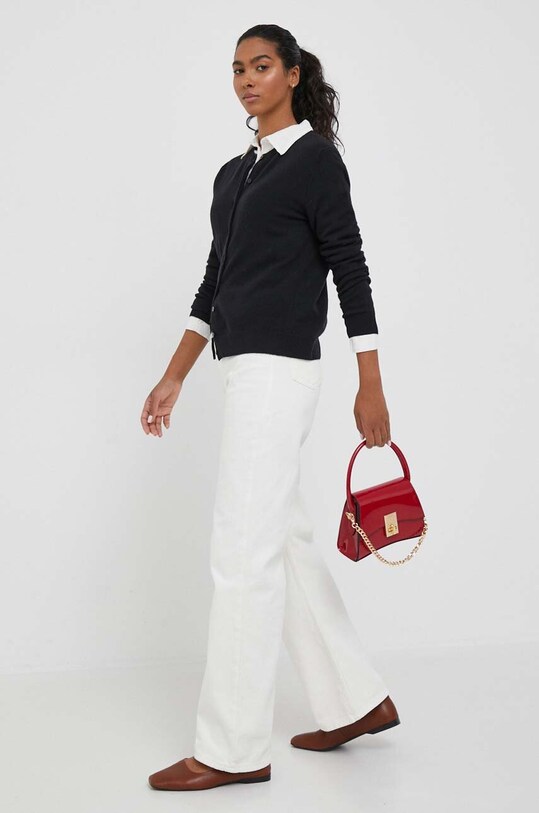 United Colors of Benetton gyapjú kardigán 1002D5485.100 fekete AA00