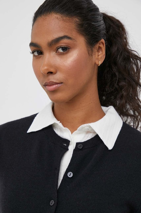 United Colors of Benetton gyapjú kardigán fekete 1002D5485.100