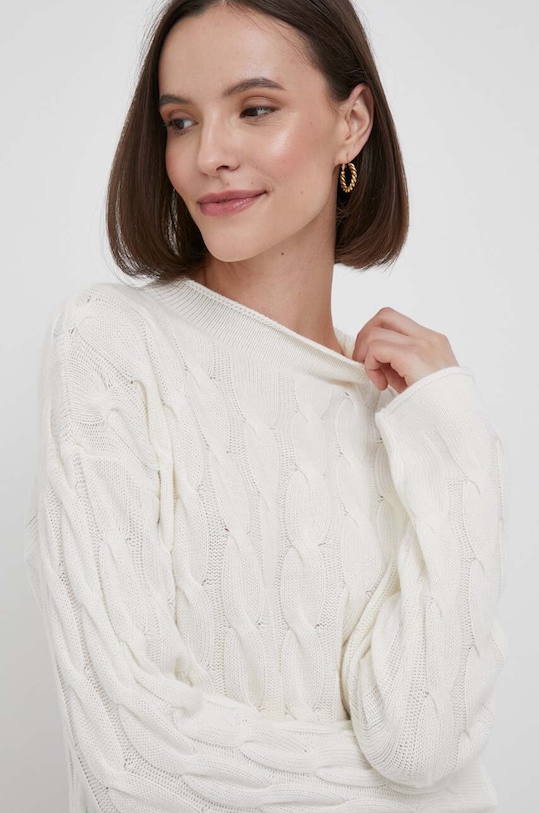United Colors of Benetton pulover din amestec de lana bej 1335D2467.000.