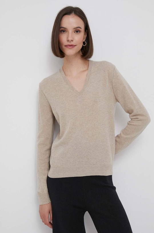 United Colors of Benetton gyapjú pulóver gyapjú bézs 1002D4488.562.