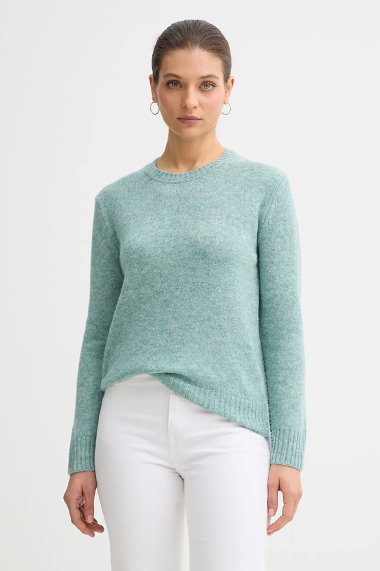 United Colors of Benetton sweter wełniany turkusowy 103ME1N23.507