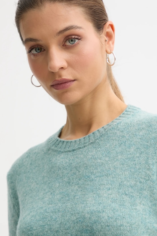 United Colors of Benetton sweter wełniany turkusowy 103ME1N23.507