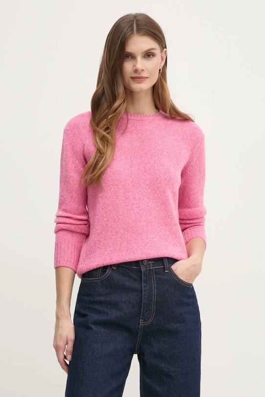 Шерстяной свитер United Colors of Benetton меланж розовый 103ME1N23.507