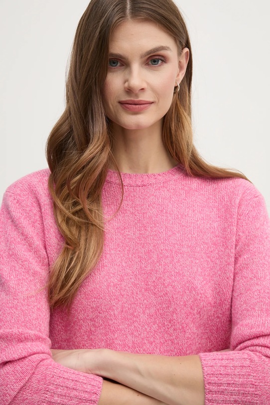 Шерстяной свитер United Colors of Benetton розовый 103ME1N23.507