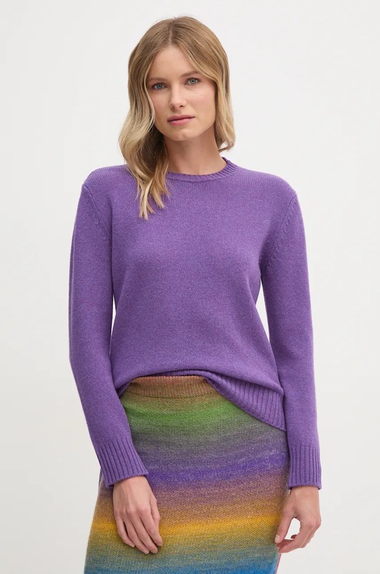 Вовняний светр United Colors of Benetton меланж фіолетовий 103ME1N23.507