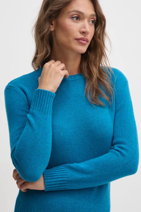 United Colors of Benetton sweter wełniany turkusowy 103ME1N23.507