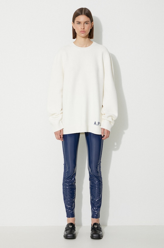 A.P.C. sweter wełniany H23059 biały AA00