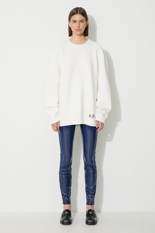 Вълнен пуловер A.P.C. H23059 бял AA00