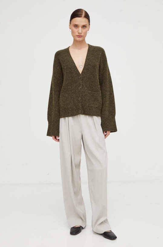 Μάλλινη ζακέτα Gestuz 10906724 πράσινο AA00