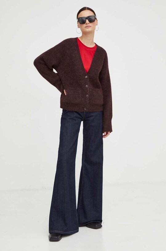 Gestuz cardigan din lana 10906724 burgundia AA00