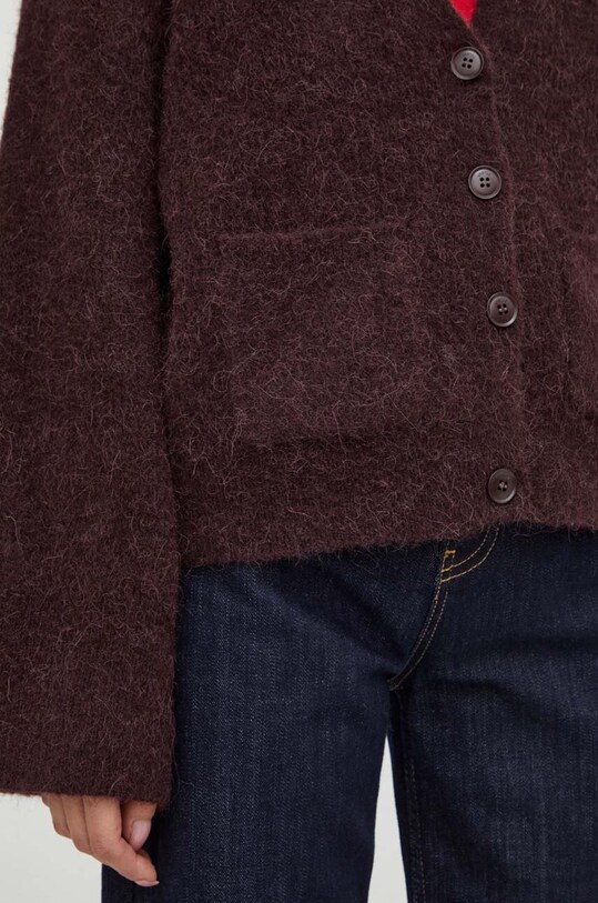 Gestuz cardigan din lana 10906724 burgundia