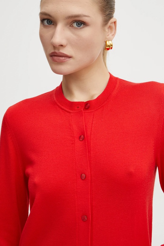 Μάλλινη ζακέτα BOSS μαλλί κόκκινο 50492552