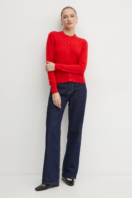 Μάλλινη ζακέτα BOSS 50492552 κόκκινο AA00