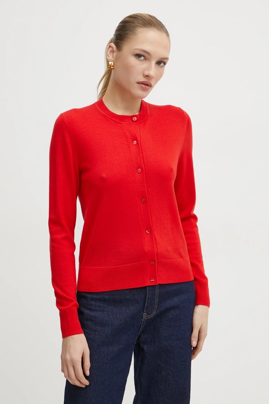 Μάλλινη ζακέτα BOSS κόκκινο 50492552