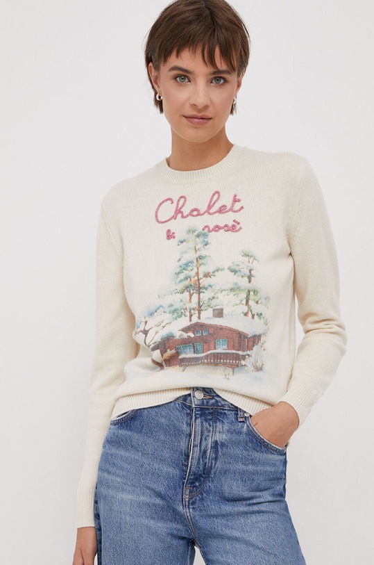 MC2 Saint Barth sweter wełniany beżowy QUE0024