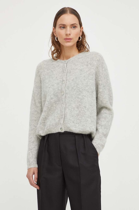 American Vintage cardigan din lana gri VITO19E