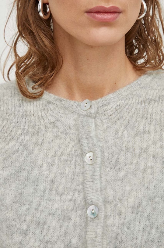 American Vintage cardigan din lana VITO19E gri