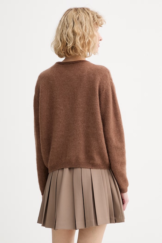 Odzież American Vintage kardigan z domieszką wełny GILET ML COL ROND VITO19E brązowy