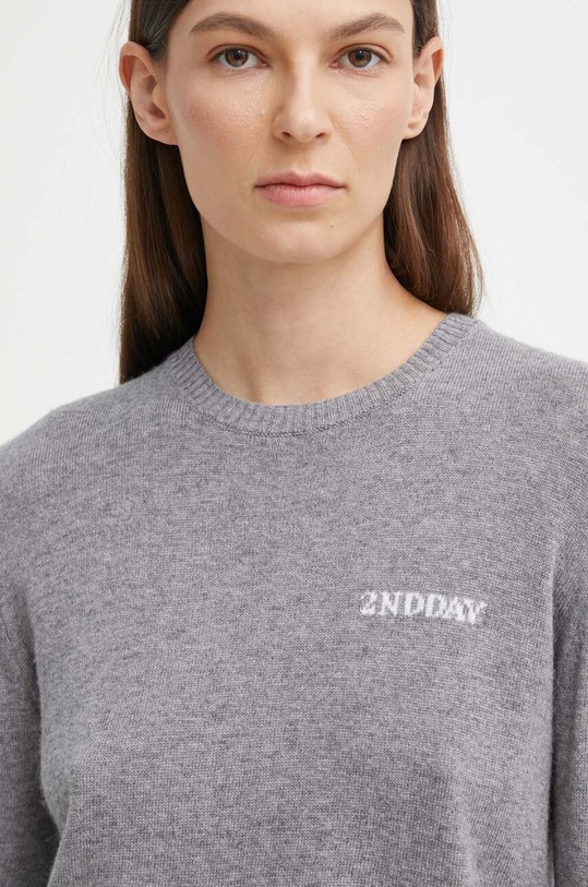2NDDAY sweter z domieszką wełny Lance 2ND Lance TT - Soft Wool Blen szary 2000340408