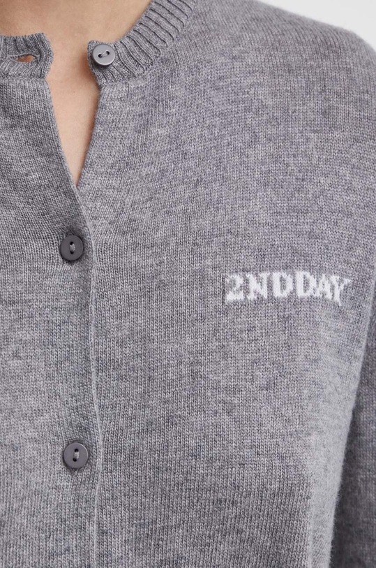 2NDDAY kardigan z domieszką wełny 2ND Vinny TT - Soft Wool Blen 2000341408 szary