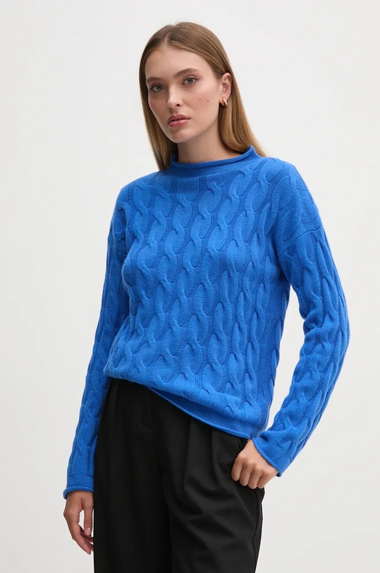 Pulover s dodatkom vune United Colors of Benetton s dodatkom vune plava 1335D2467