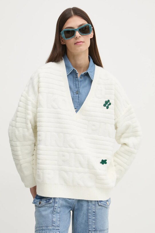 Sweter Creative Upcycling beżowy 101581.A117.