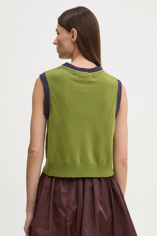 Odzież Renewed bezrękawnik z domieszką wełny Creative Upcycling Upcycled.Sweater.Vest1 zielony