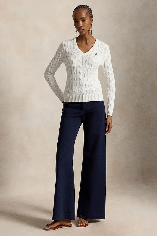 Odzież Polo Ralph Lauren sweter bawełniany damski 211971870 biały