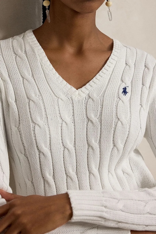 Polo Ralph Lauren sweter bawełniany damski biały 211971870