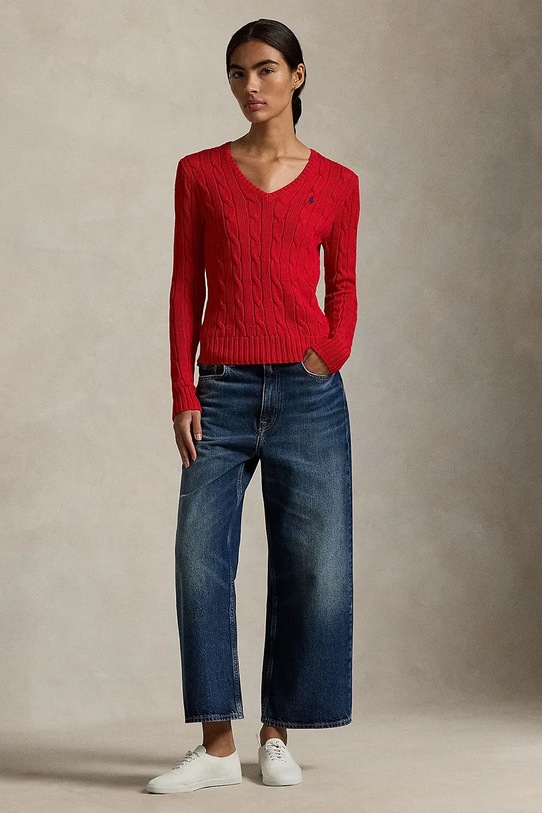 Odzież Polo Ralph Lauren sweter 211971870 czerwony