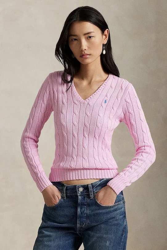Polo Ralph Lauren sweter bawełniany bawełna pomarańczowy 211971870