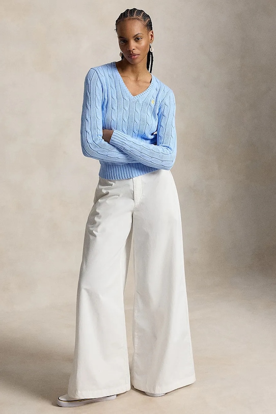 Oblečenie Polo Ralph Lauren sveter bavlnený dámsky 211971870 modrá