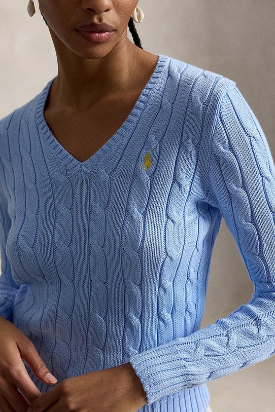 Polo Ralph Lauren sveter bavlnený dámsky modrá 211971870